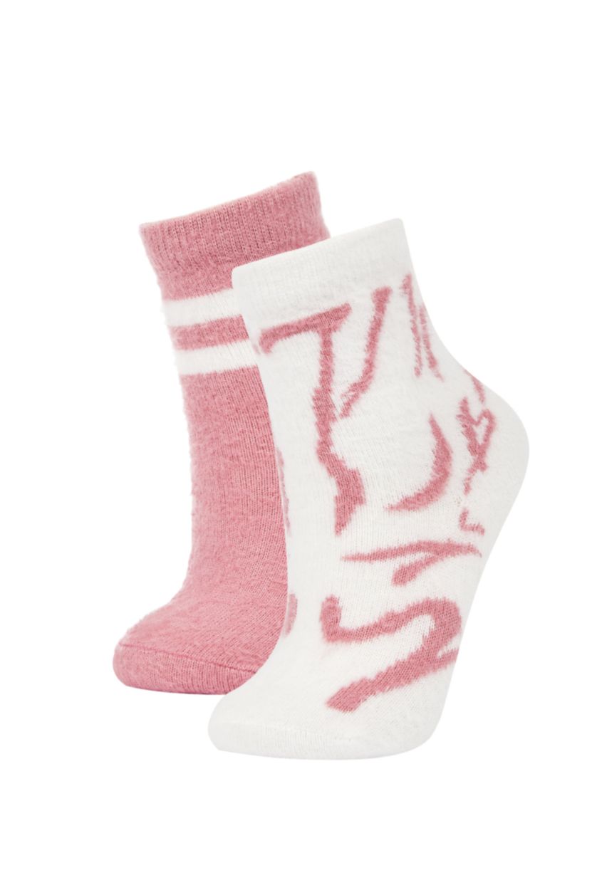 GIRLS & TEENS Pink Girls' Cotton 2-Pack Long Socks