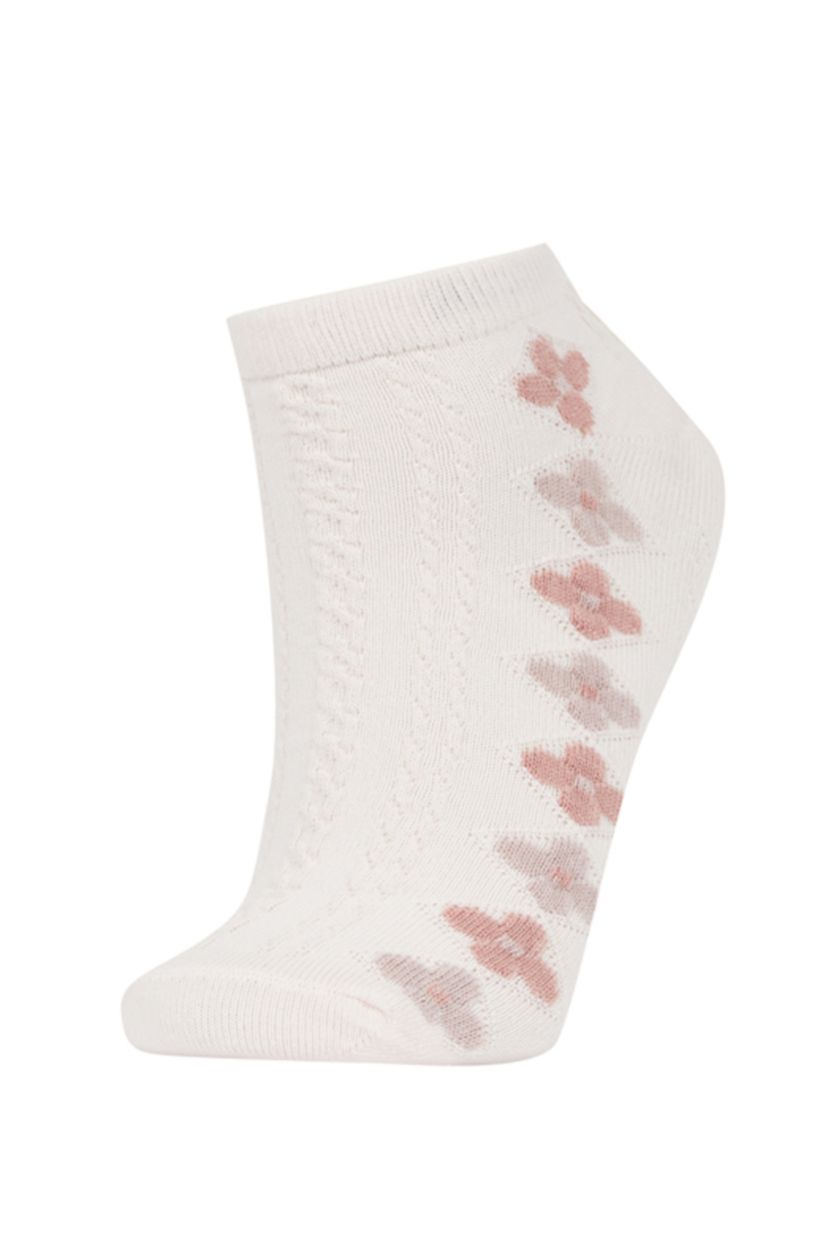 FEMME Blanc Lot de 3 paires de chaussettes courtes en coton pour femme