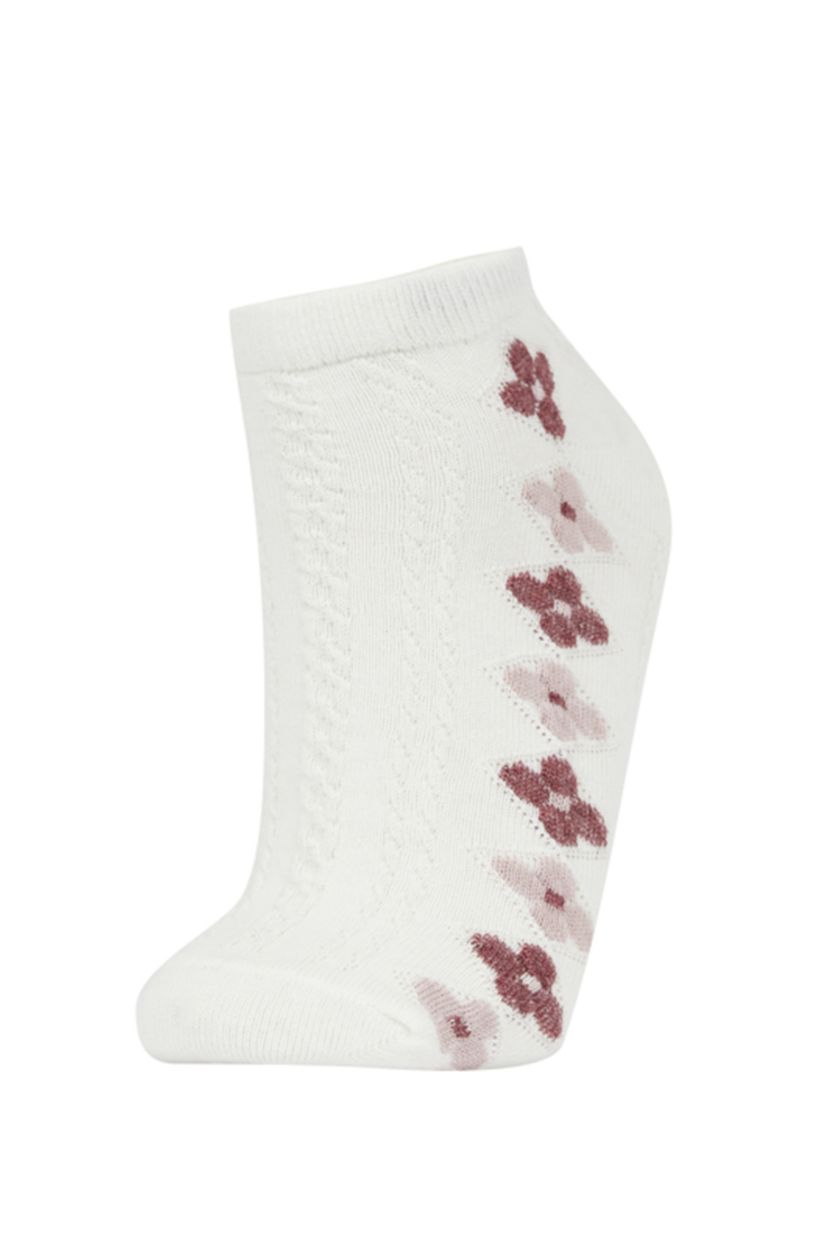 FEMME Blanc Lot de 3 paires de chaussettes courtes en coton pour femme