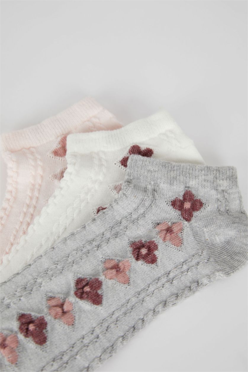 FEMME Blanc Lot de 3 paires de chaussettes courtes en coton pour femme