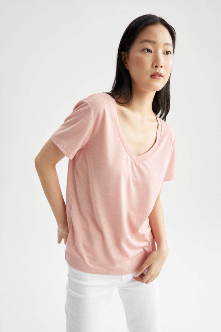 نساء سيموني Regular Fit Cotton Short Sleeve T-Shirt