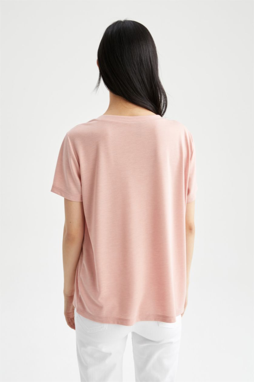 نساء سيموني Regular Fit Cotton Short Sleeve T-Shirt