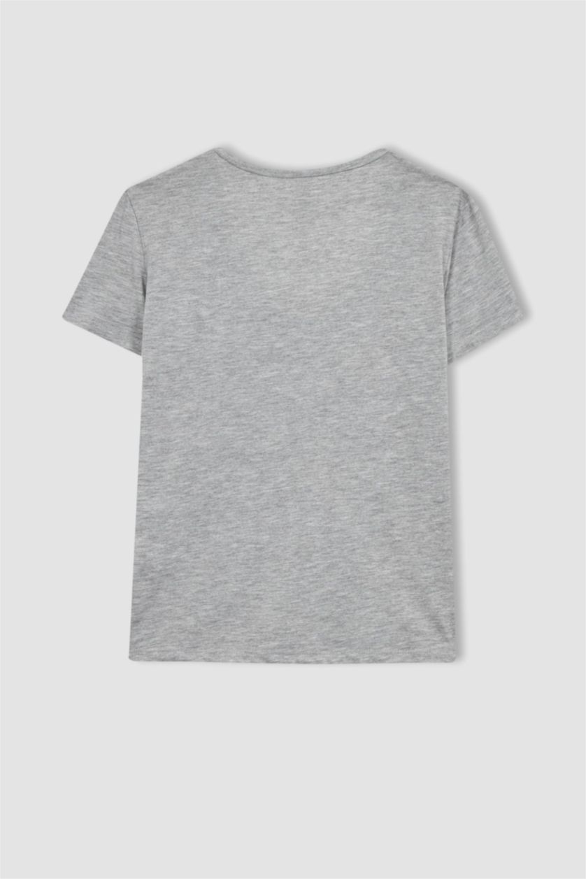 Kadın Gri Melanj Basıc Tişört