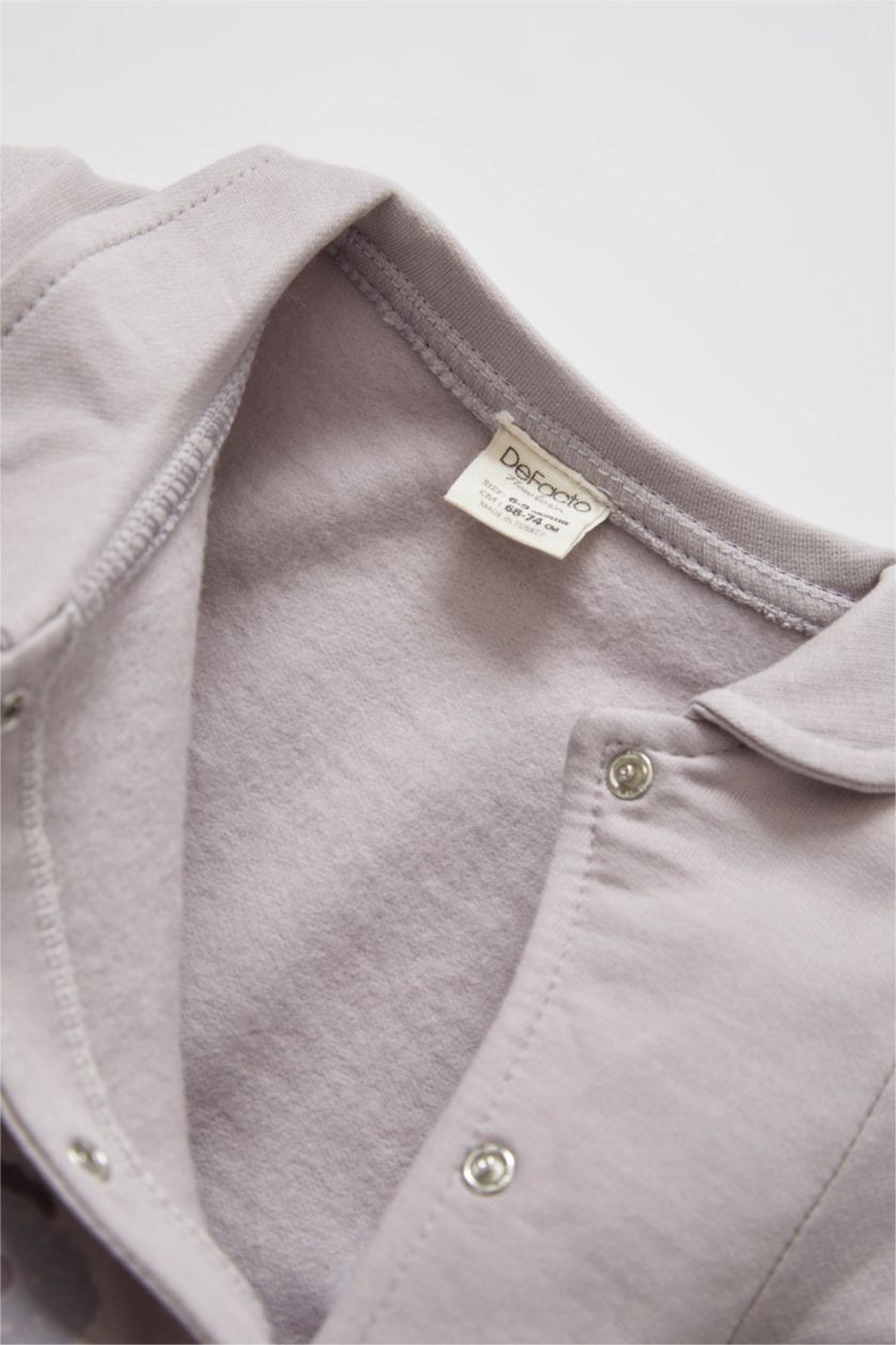 BABY GIRL Lilac 2 piece Thin Sweatshirt Fabric Regular Fit Baby Collar Jumpsuit