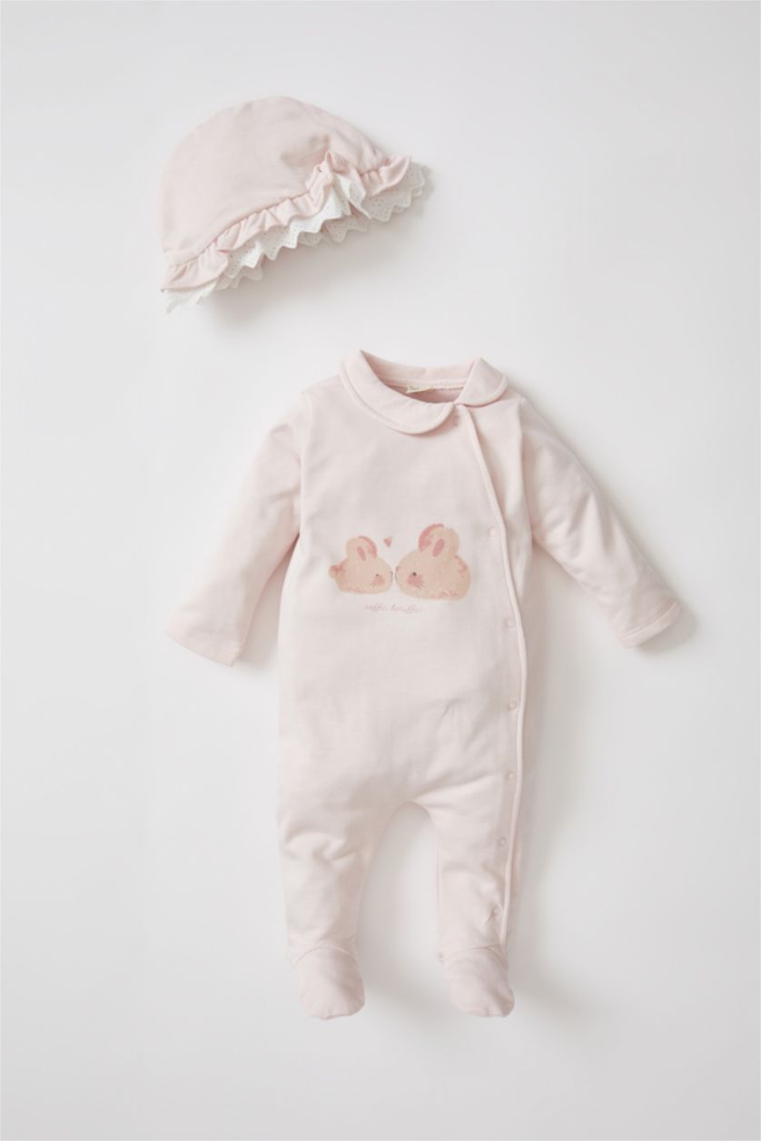 BÉBÉ FILLE Rose Salopette Tissu Sweat Fin 2