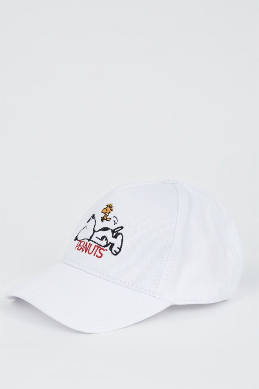 WOMAN White Snoopy Printed Baseball Cap