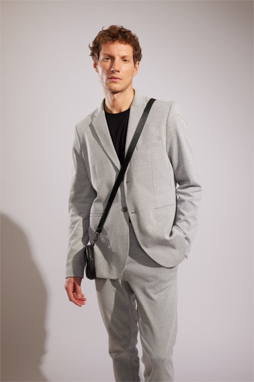 MAN Grey Slim Fit Lined Blazer