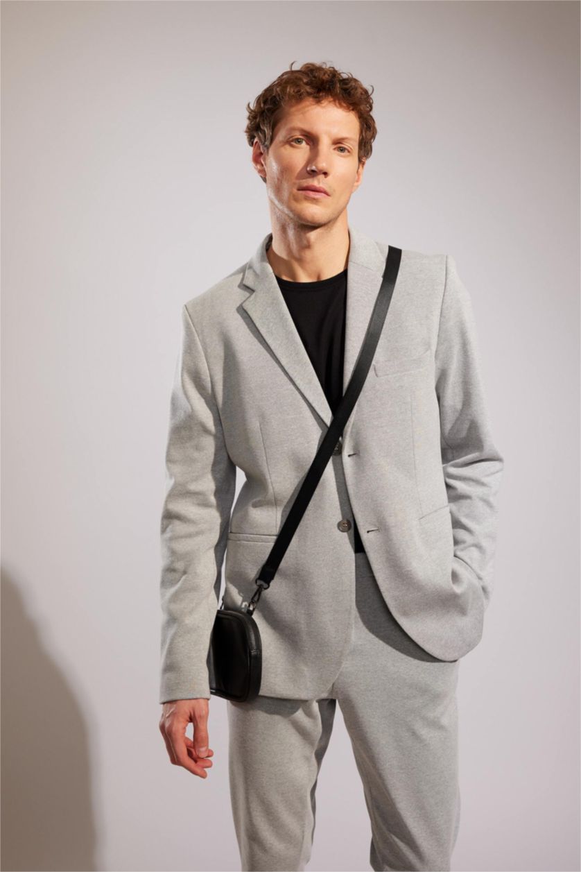 MAN Grey Slim Fit Lined Blazer