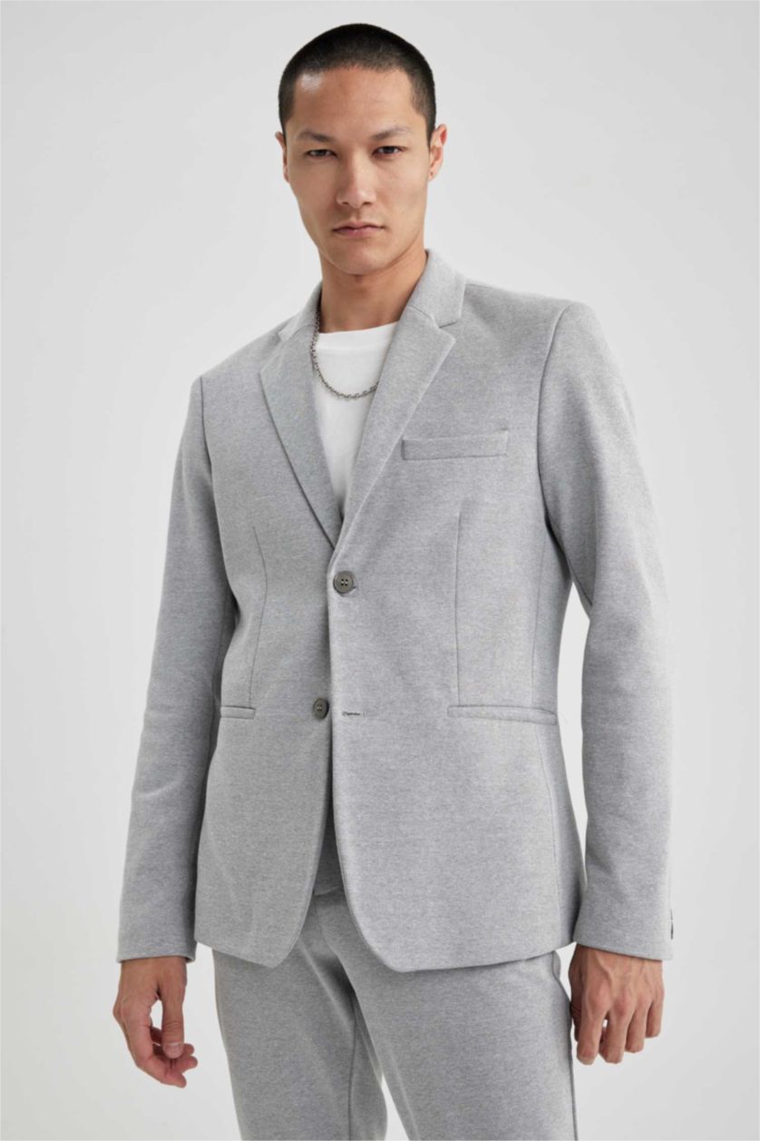 MAN Grey Slim Fit Lined Blazer