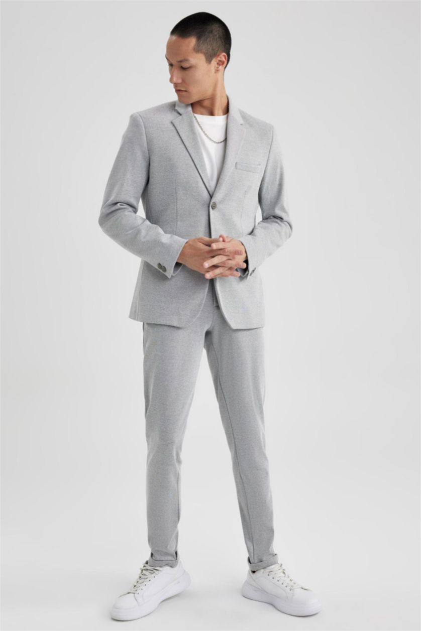 MAN Grey Slim Fit Lined Blazer