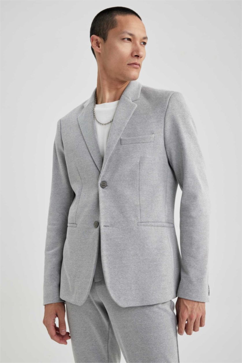 MAN Grey Slim Fit Lined Blazer