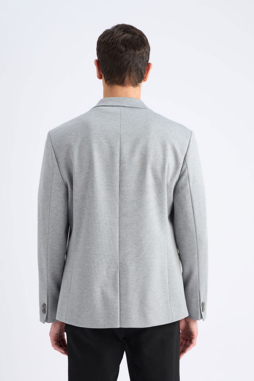 Мужчины Серый меланж Блейзер приталенного кроя