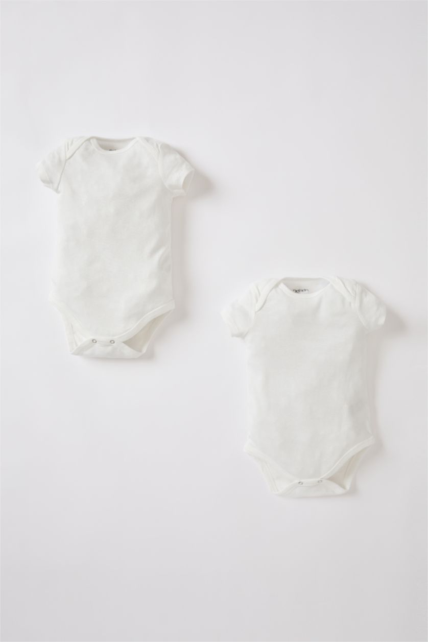 BÉBÉ GARÇON Beige Body bébé garçon à manches courtes en coton nouveau-né à 2 clous