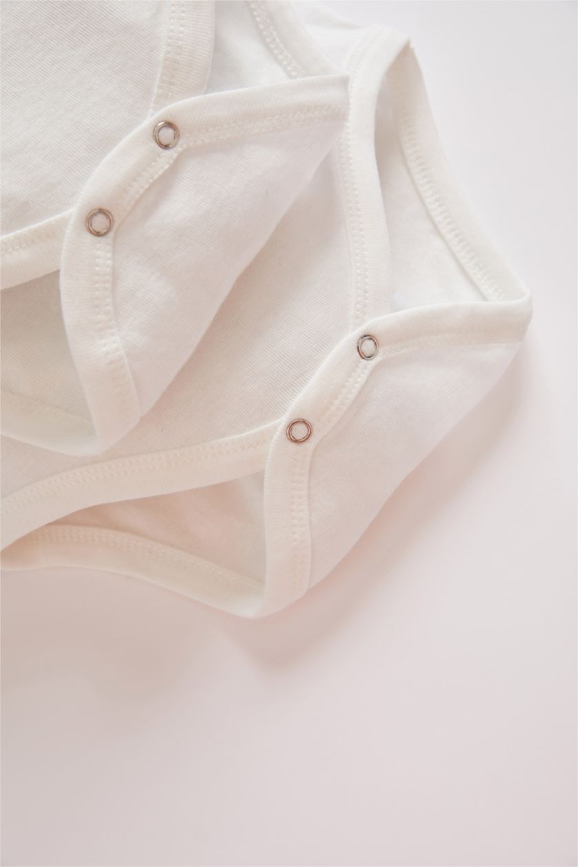 BÉBÉ GARÇON Beige Body bébé garçon à manches courtes en coton nouveau-né à 2 clous