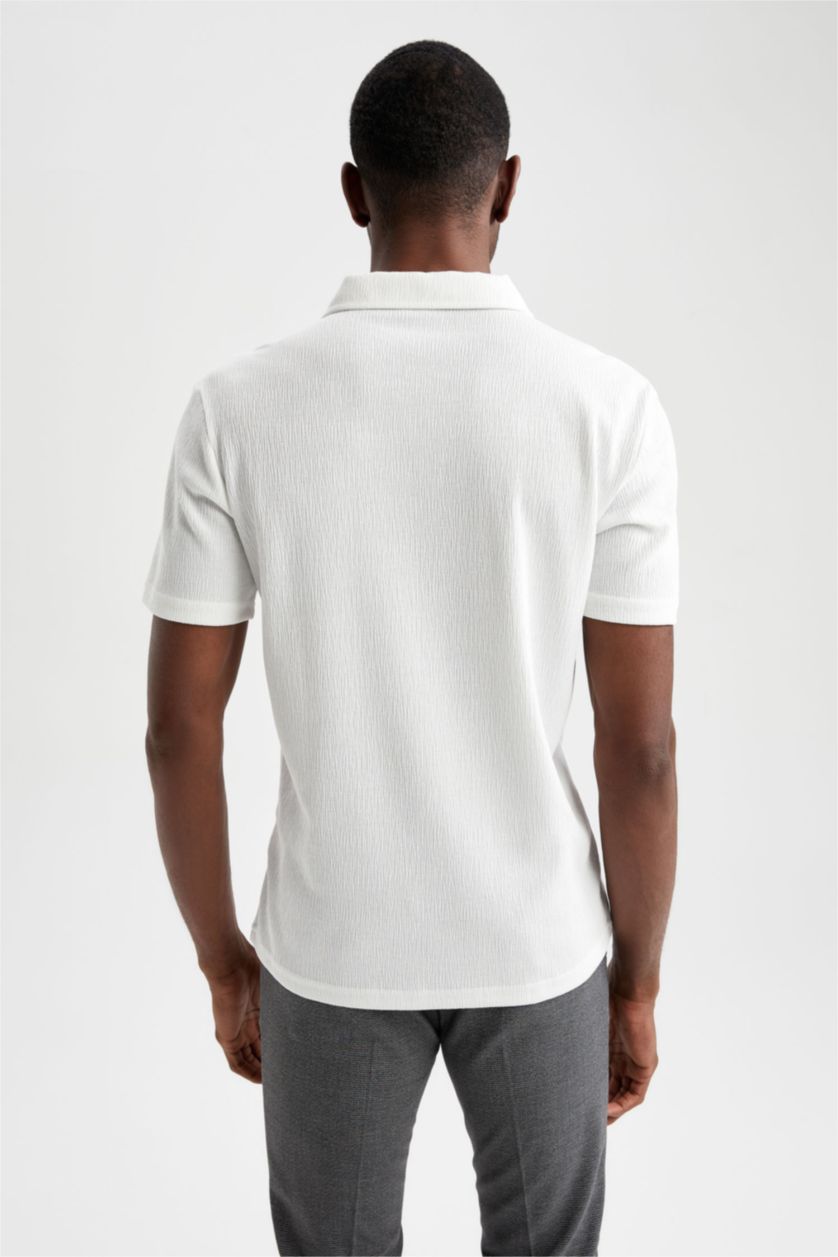 رجال بيج فاتح تي شيرت مودرن فيت أساسي بأكمام قصيرة ورقبة بولو