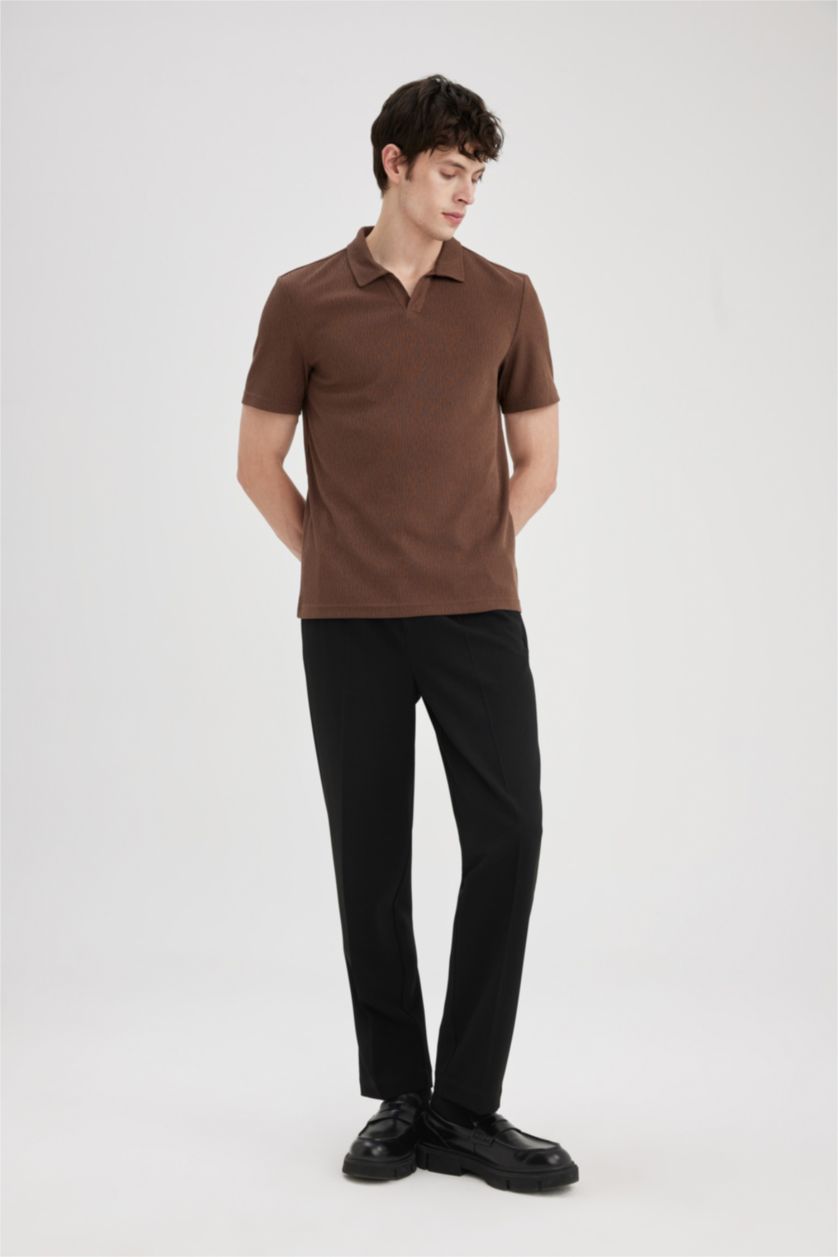 رجال بني Modern Fit Short Sleeve Polo T-Shirt