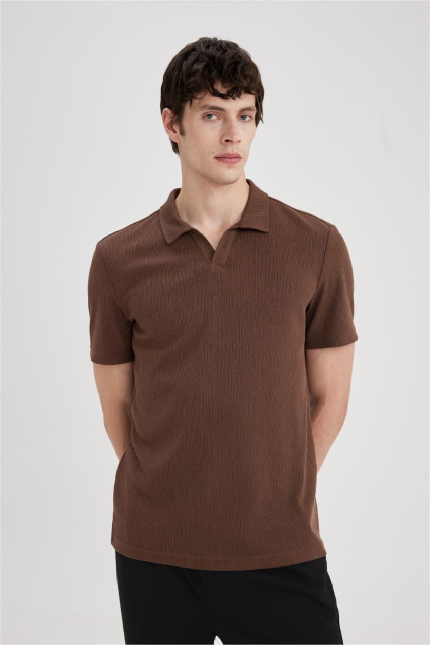 رجال بني Modern Fit Short Sleeve Polo T-Shirt