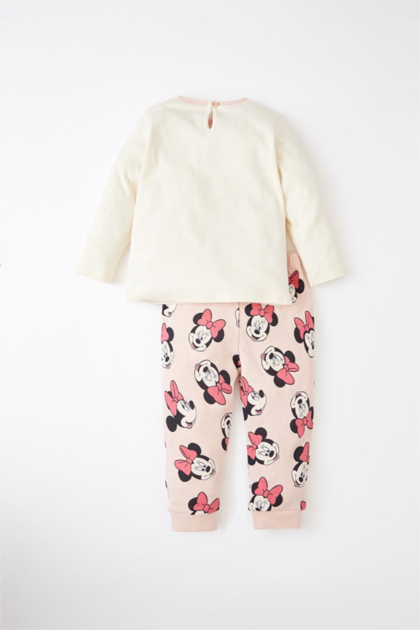 BABY GIRL Beige Long Sleeve Minnie Mouse Print Pyjama Set