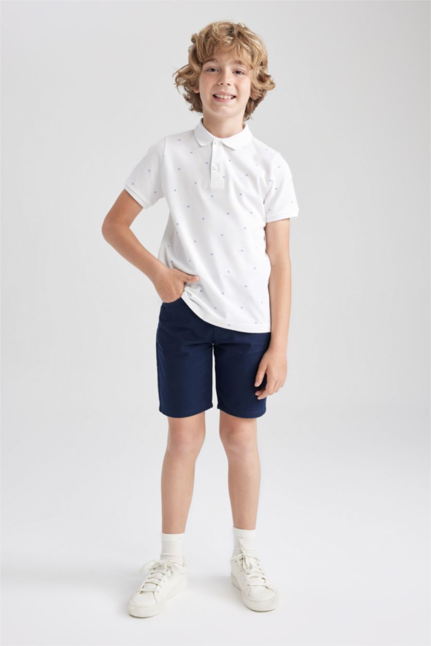 Boys & Teens NAVY Boy Gabardine Shorts