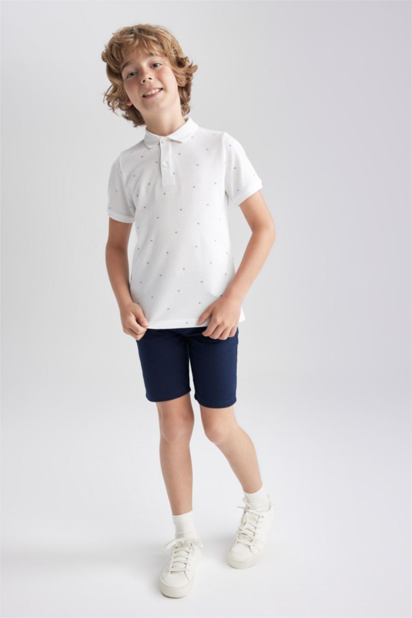 Boys & Teens NAVY Boy Gabardine Shorts