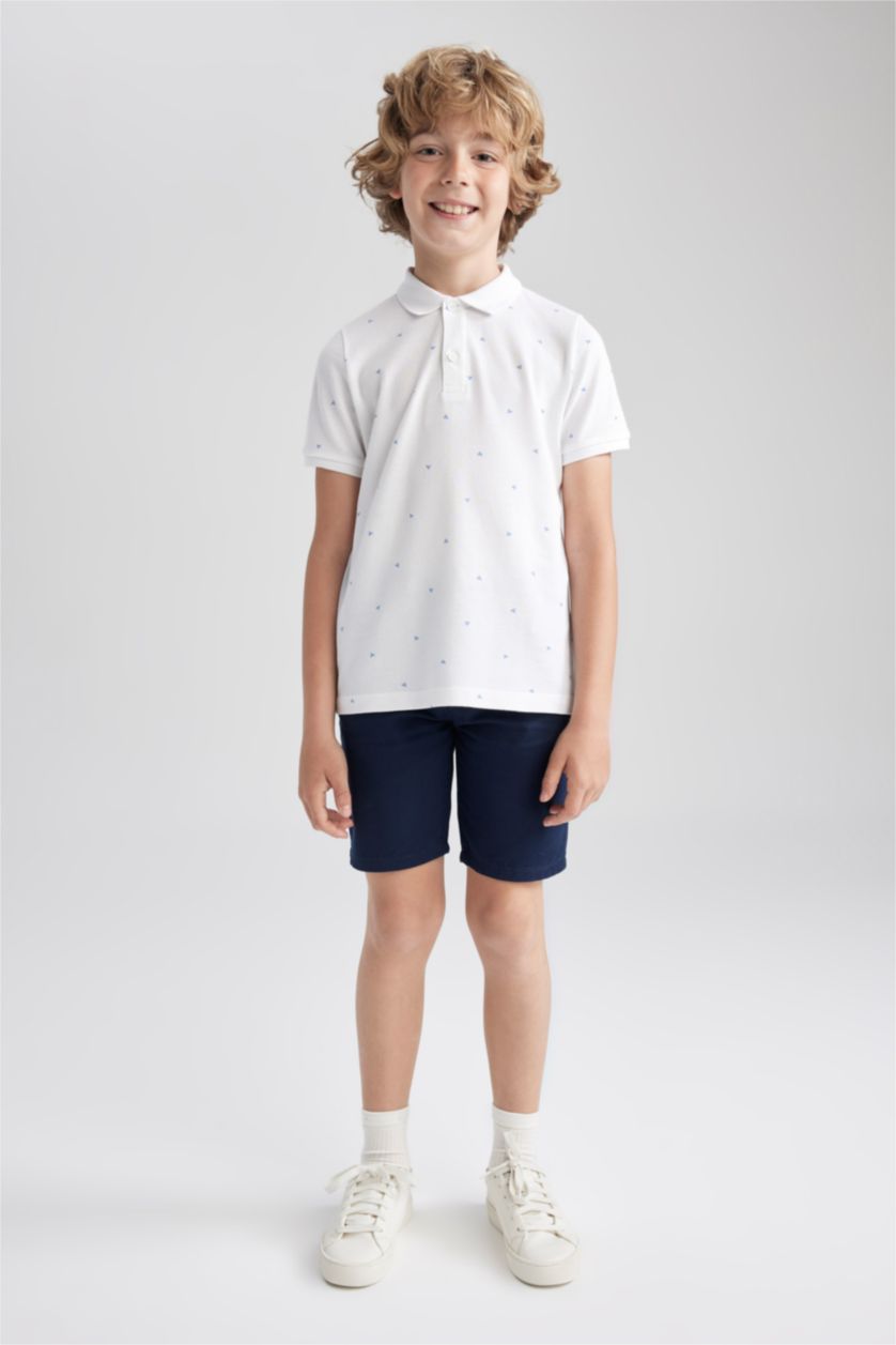 Boys & Teens NAVY Boy Gabardine Shorts