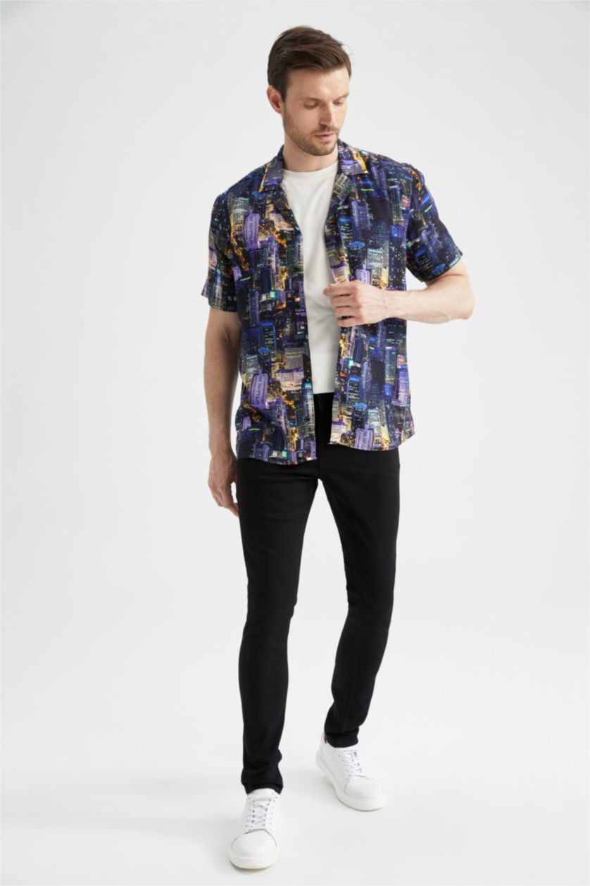 Erkek Siyah Super Skinny Ekstra Dar Kalıp Normal Bel Ekstra Dar Paça Jean Pantolon