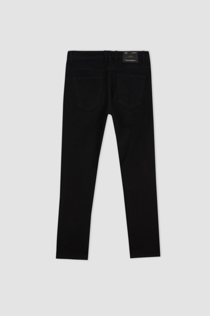HOMME Noir Jean Pedro Slim Fit à taille normale et jambe étroite