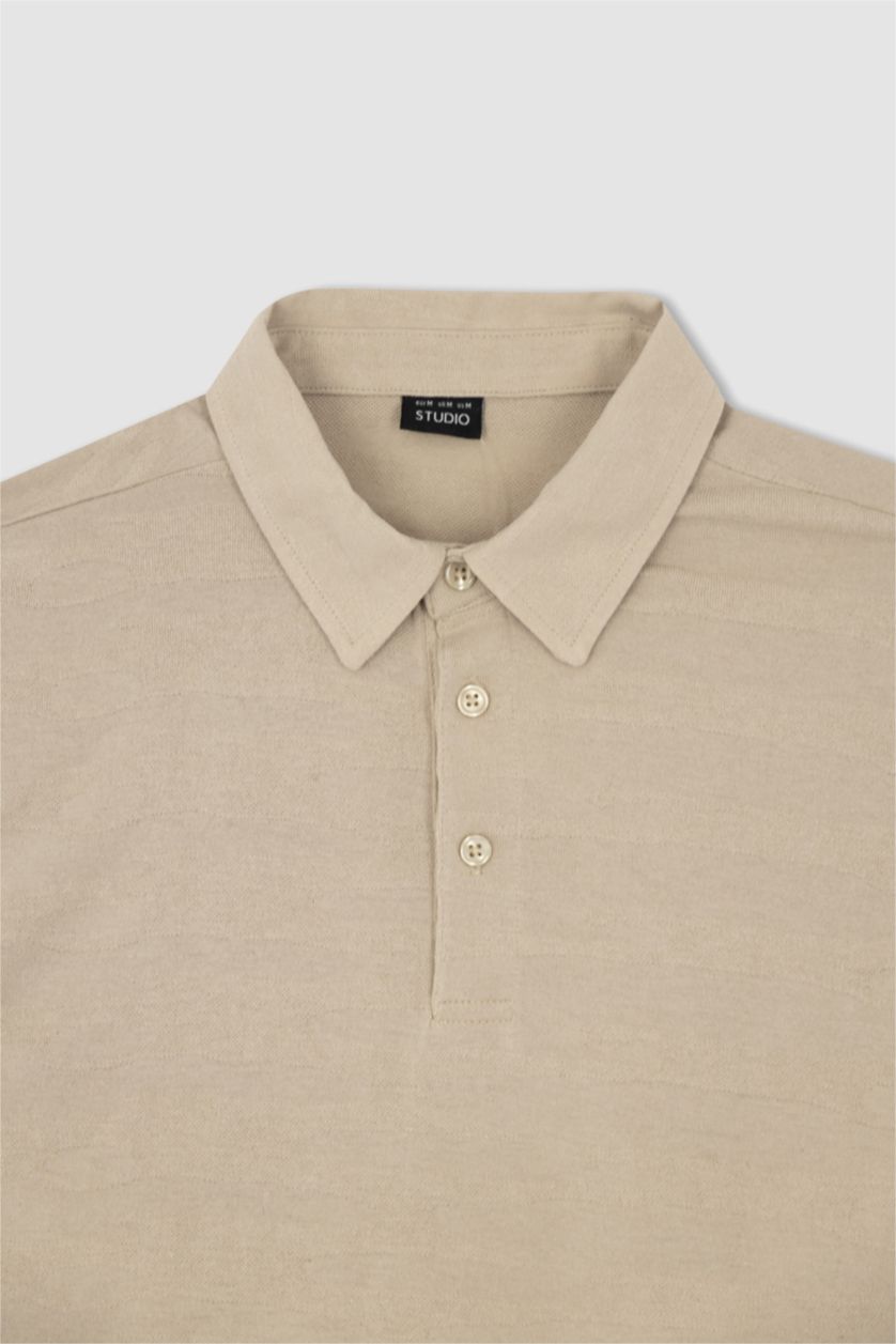 MAN Sand Modern Fit Polo Neck Short Sleeve T-Shirt