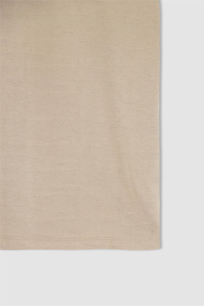 MAN Sand Modern Fit Polo Neck Short Sleeve T-Shirt