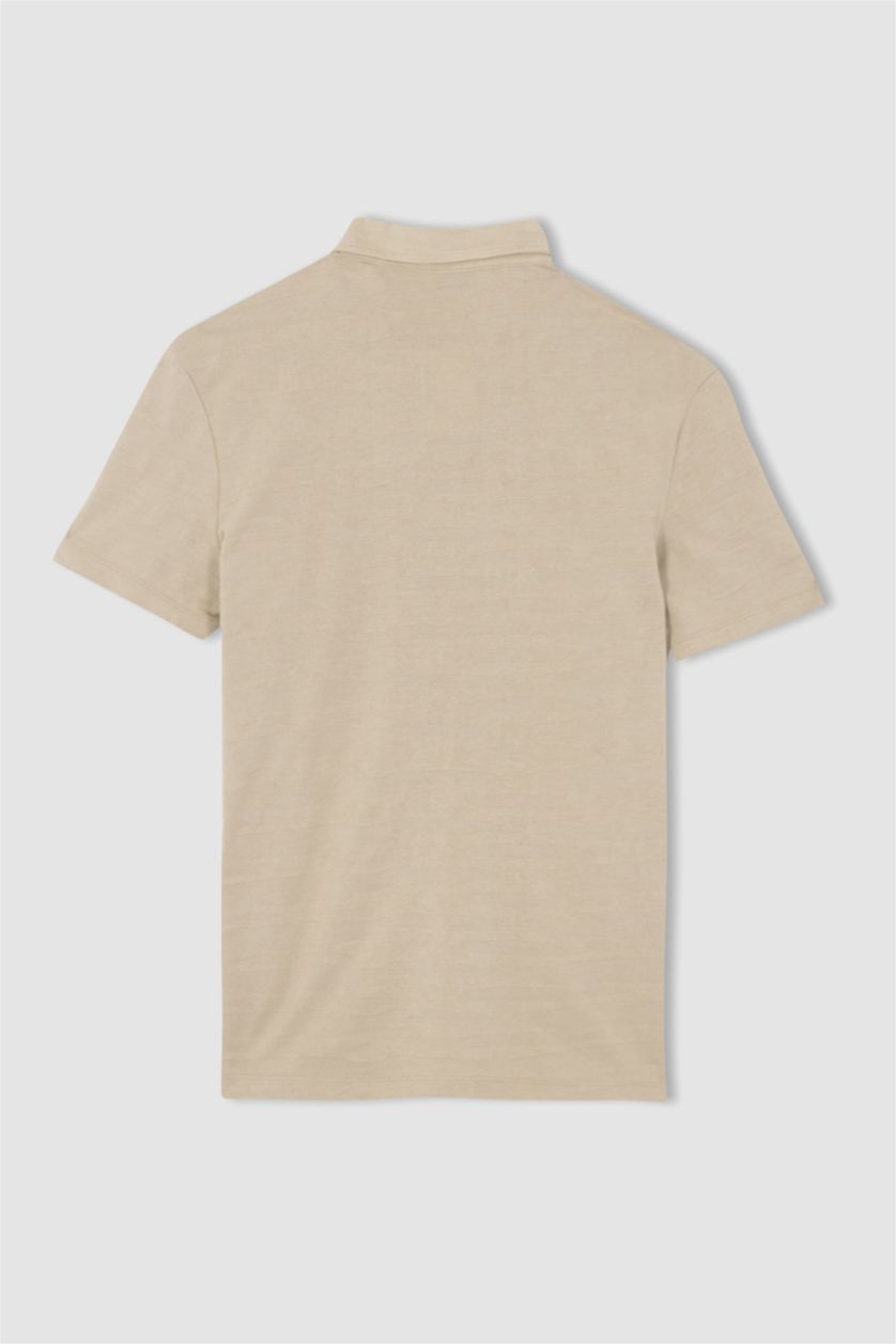 MAN Sand Modern Fit Polo Neck Short Sleeve T-Shirt