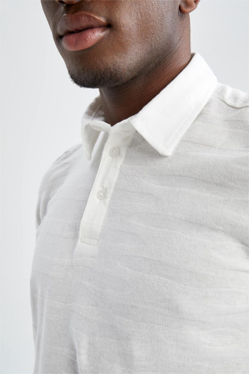 رجالي اوف وايت تي شيرت بولو مودرن فيت نص كم