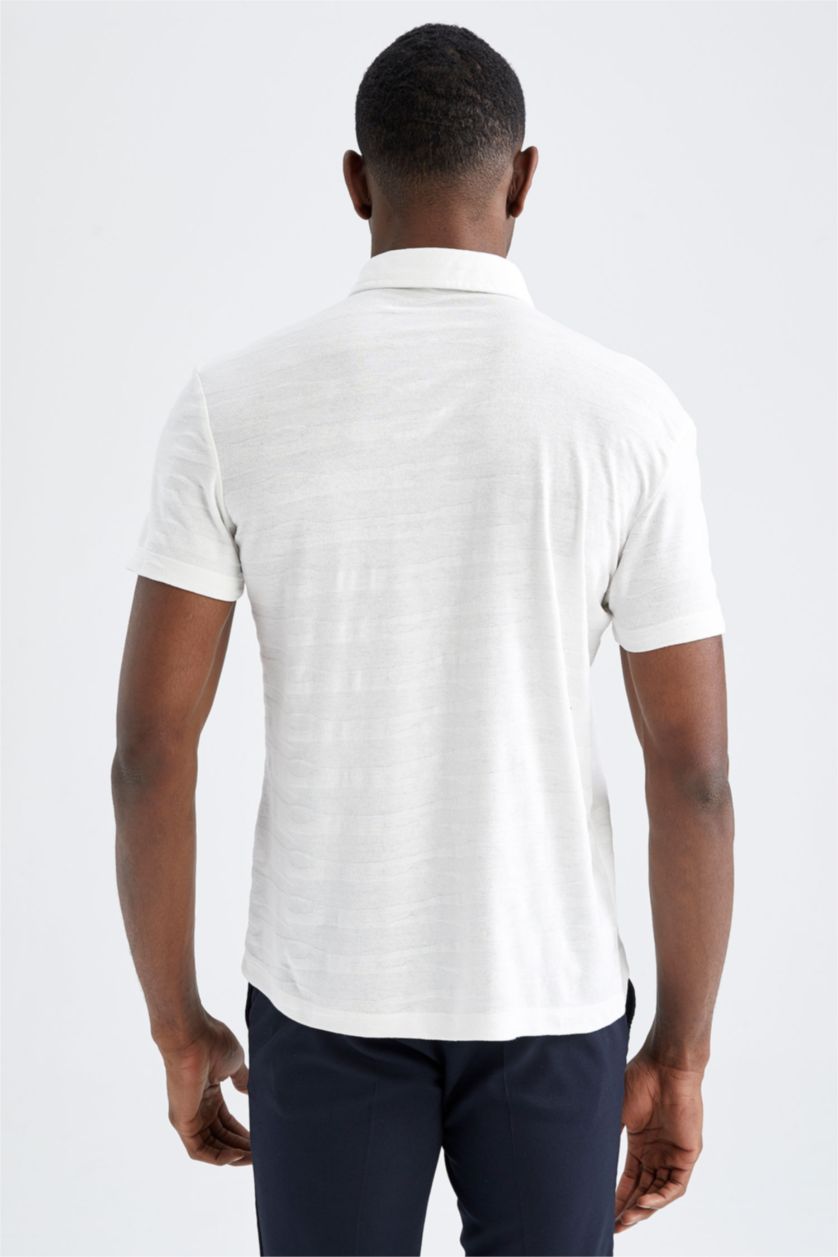 رجالي اوف وايت تي شيرت بولو مودرن فيت نص كم