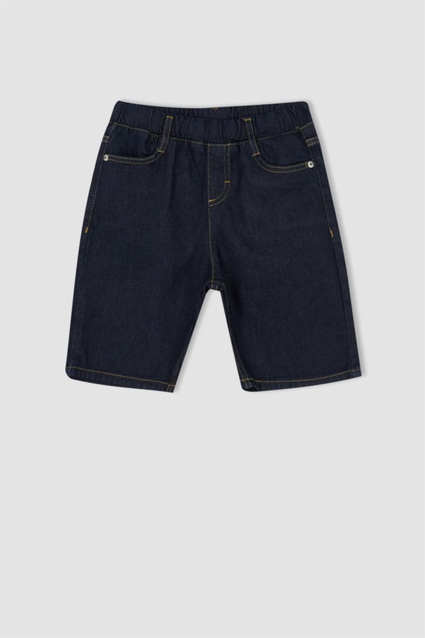 BOYS & TEENS Dark Blue Boy Balloon Fit Crop Jean Short