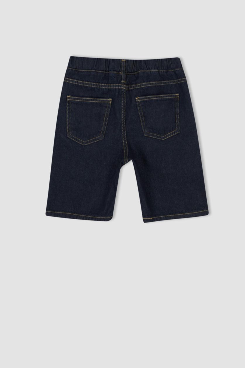 BOYS & TEENS Dark Blue Boy Balloon Fit Crop Jean Short