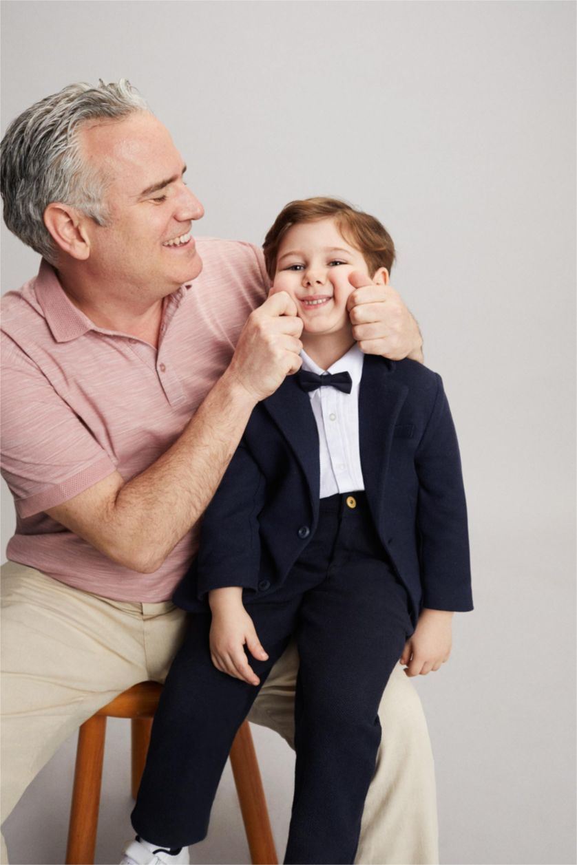 GARÇONS Marin Veste Blazer à coupe régulière avec poches pour Garçon