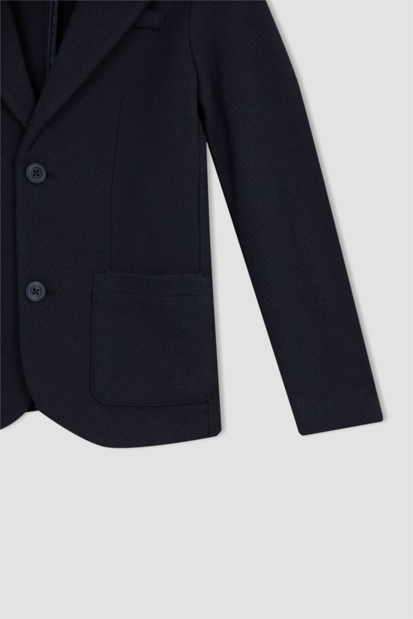 GARÇONS Marin Veste Blazer à coupe régulière avec poches pour Garçon