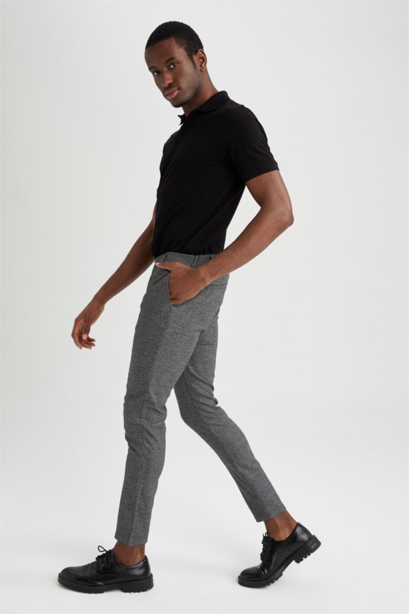HOMME Anthracite Pantalon chino jogger à motif pied-de-biche