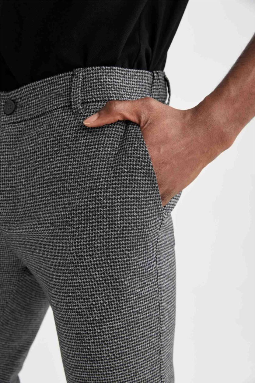 HOMME Anthracite Pantalon chino jogger à motif pied-de-biche