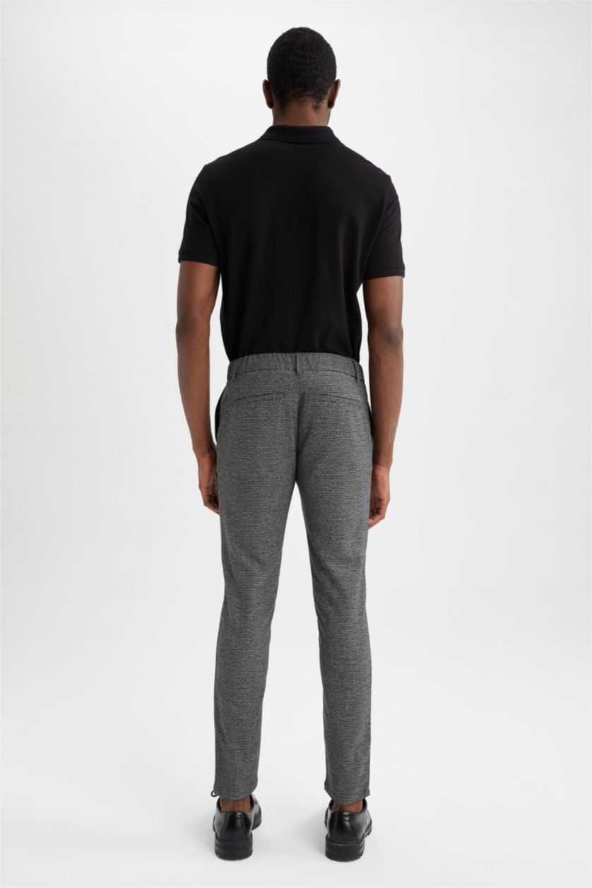 HOMME Anthracite Pantalon chino jogger à motif pied-de-biche