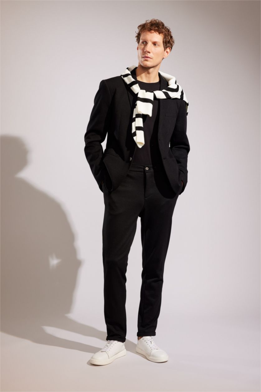 رجال أسود بنطلون تشينو جوجر بيزك