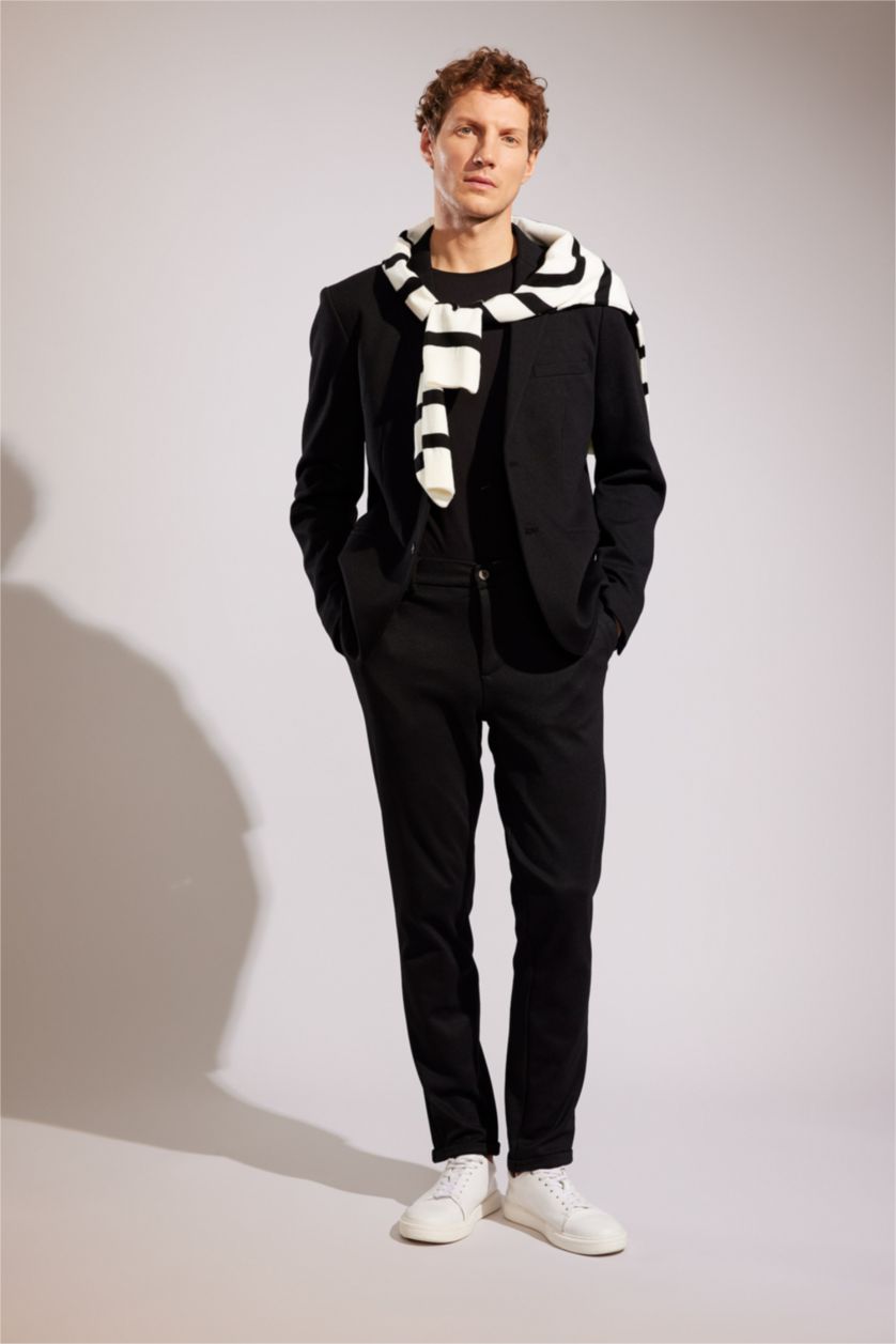 رجال أسود بنطلون تشينو جوجر بيزك