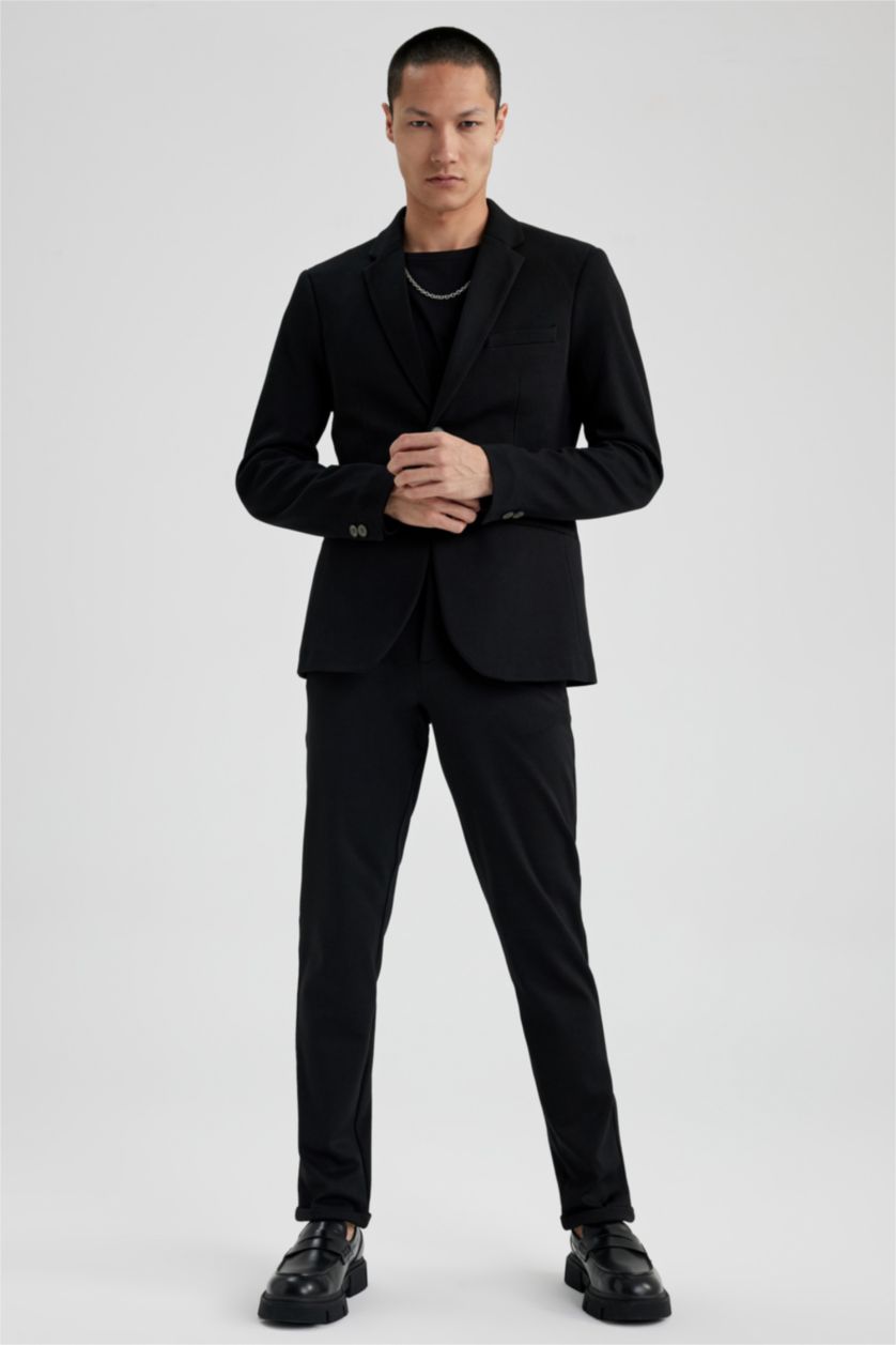 رجال أسود بنطلون تشينو جوجر بيزك