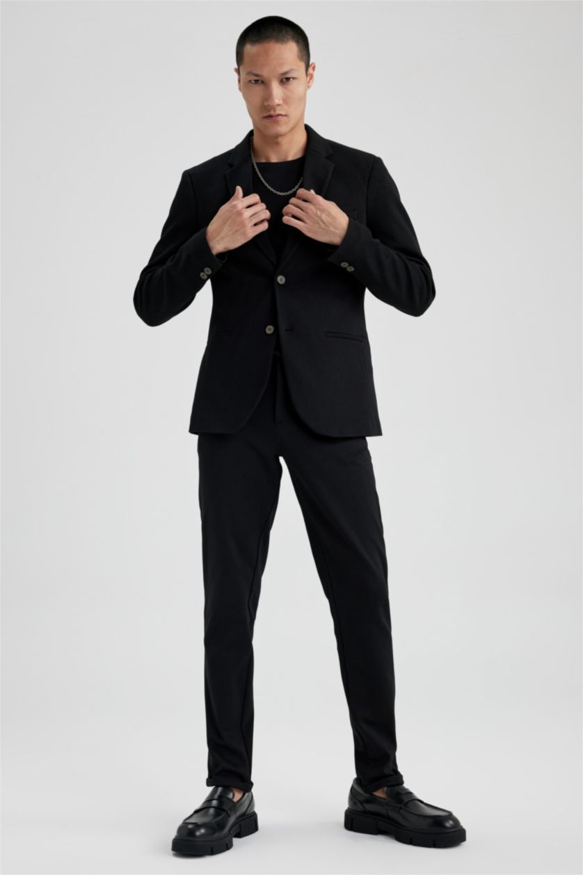 رجال أسود بنطلون تشينو جوجر بيزك