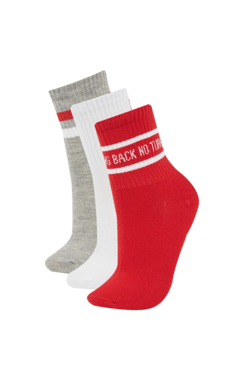 Kadın Karma Kadın 3'lü Pamuklu Uzun Çorap