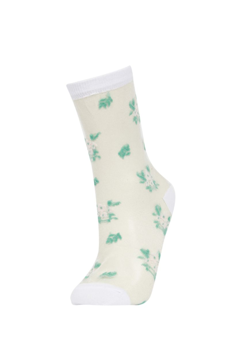 WOMAN White 2 piece Cotton Long sock