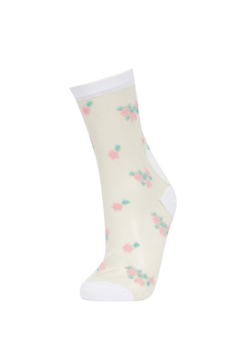 WOMAN White 2 piece Cotton Long sock