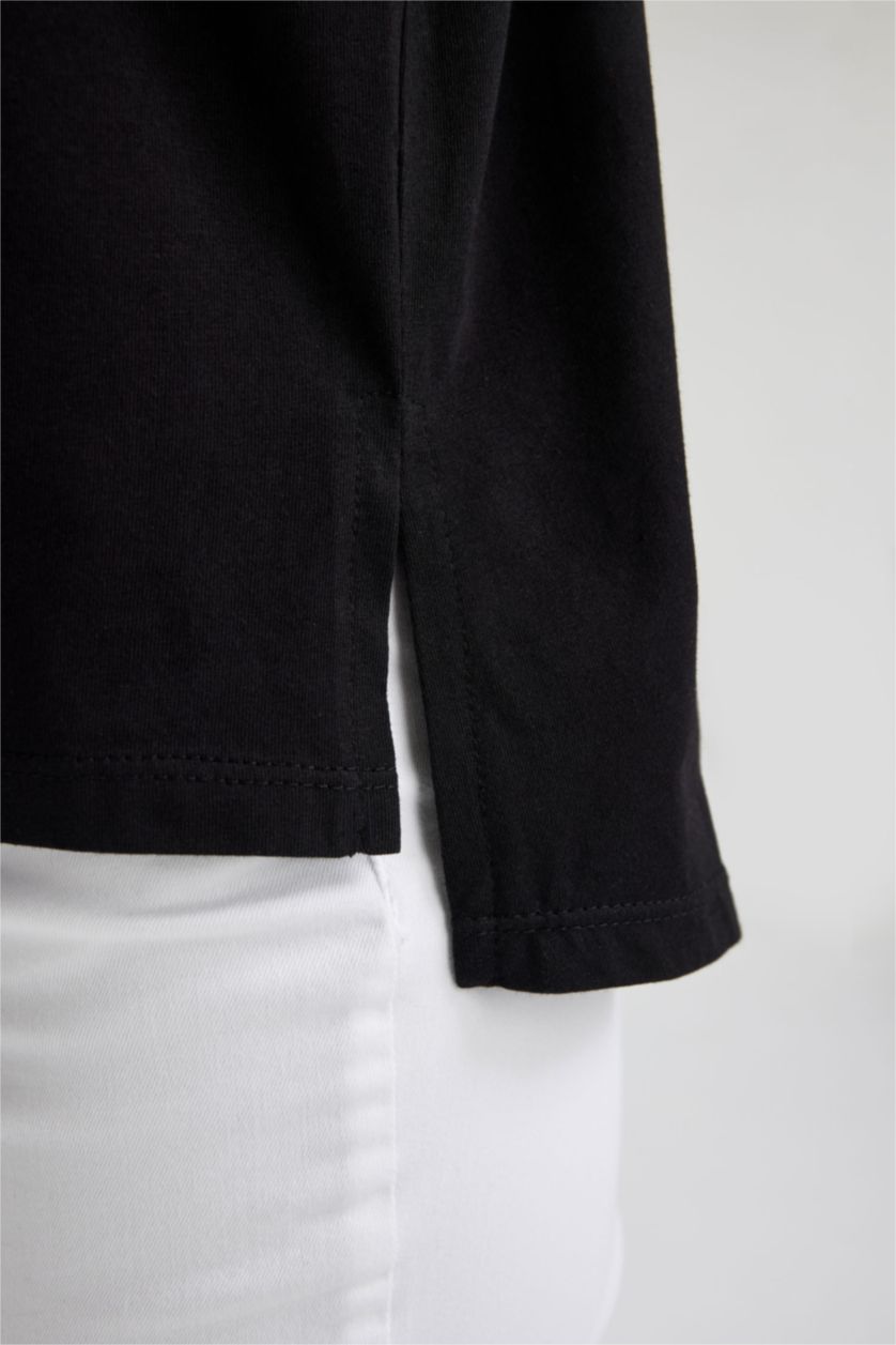 FEMME Noir T-Shirt Oversize En Coton À Col Rond