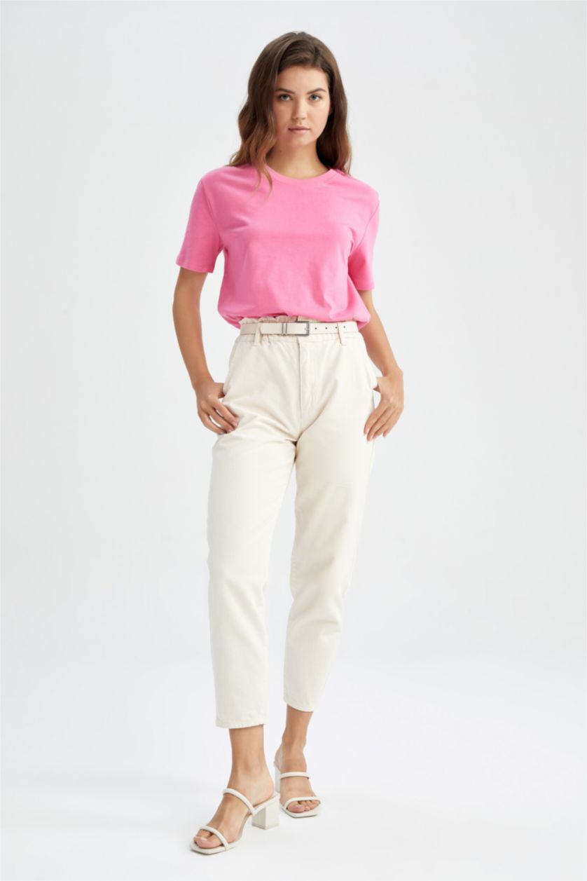 WOMAN Pink Regular Fit Short Sleeve T-Shirt