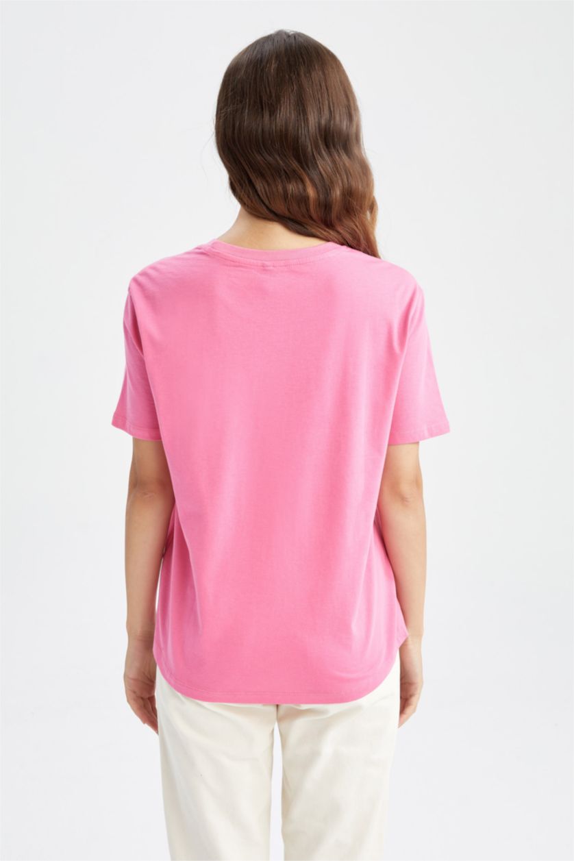 WOMAN Pink Regular Fit Short Sleeve T-Shirt