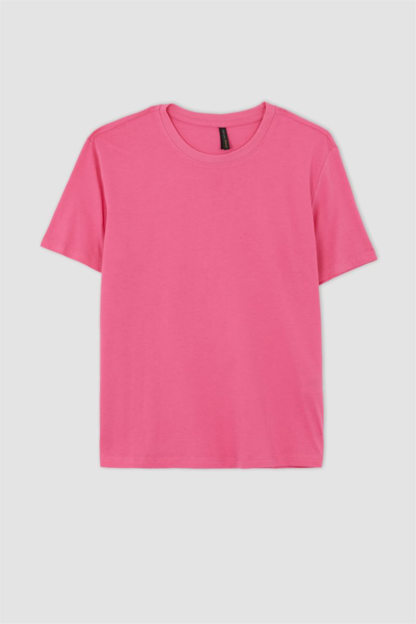 WOMAN Pink Regular Fit Short Sleeve T-Shirt